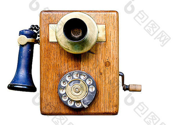 古董电话白色背景