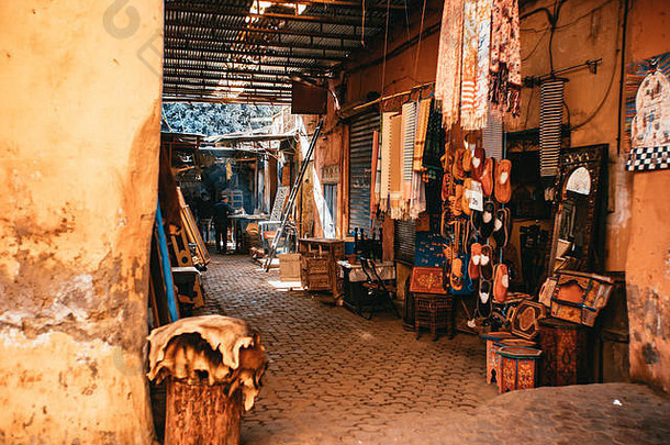 马拉喀什麦地那市场的街景
