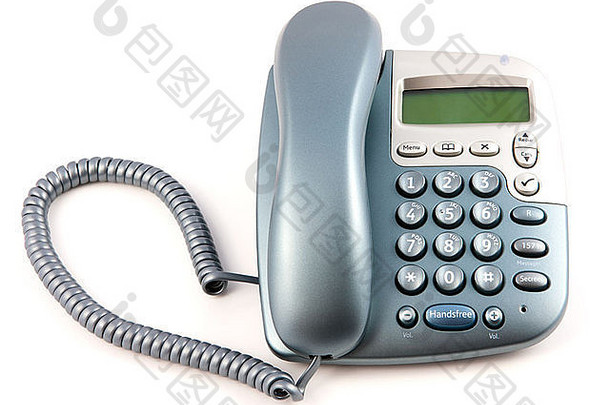 现代电话接收机白色背景
