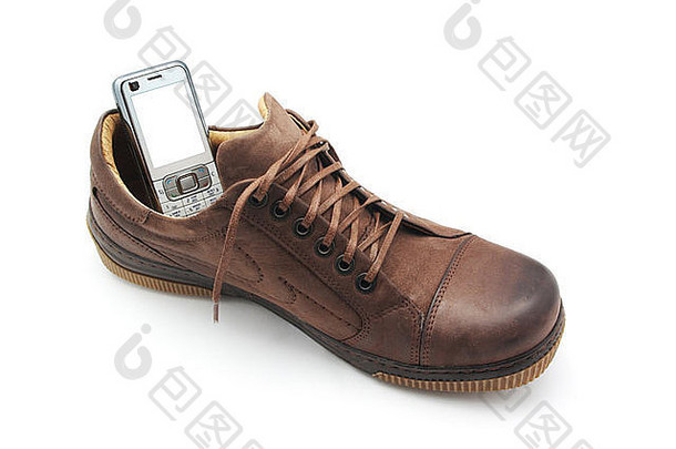 鞋子里的手机。概念设计。