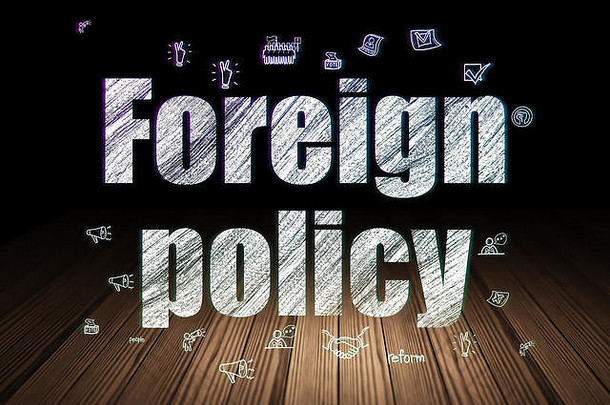 政治概念外国政策难看的东西黑暗房间