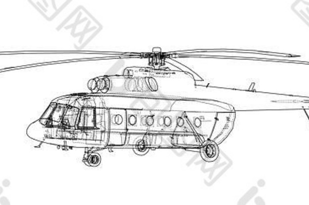 直升机工程图