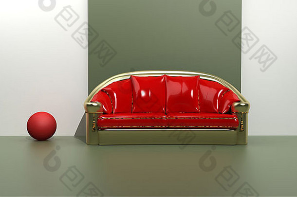当代沙发红色的球使软件