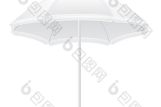 海滩伞插图孤立的白色背景