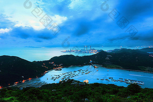 景观日落山海香港