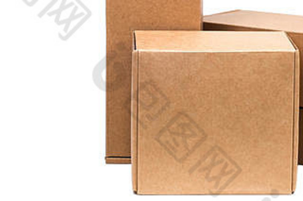 纸板盒子货物白色背景大小孤立的白色背景