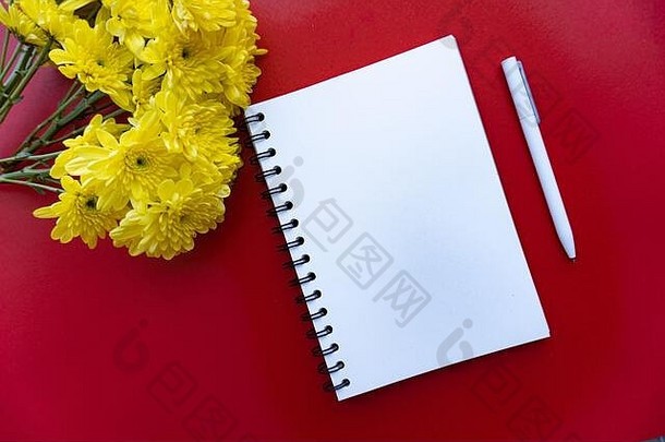 平躺笔记本笔花