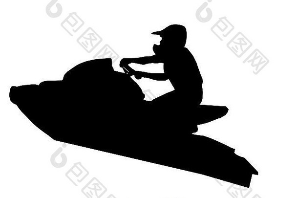 孤立的图像水上摩托车赛车手增加空气