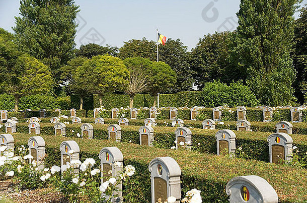 比利时<strong>一战</strong>公墓位于比利时纽波特附近的拉姆斯卡佩勒
