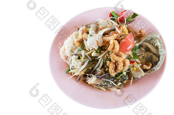 腌蟹沙拉木瓜沙拉喜欢断续器泰国