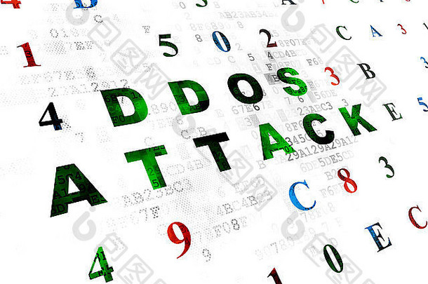 隐私概念DDoS攻击数字背景