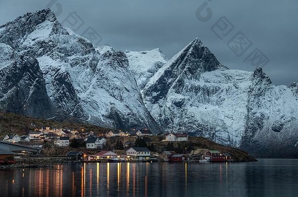 美丽的冬天景观罗弗敦群岛岛屿<strong>挪威</strong>