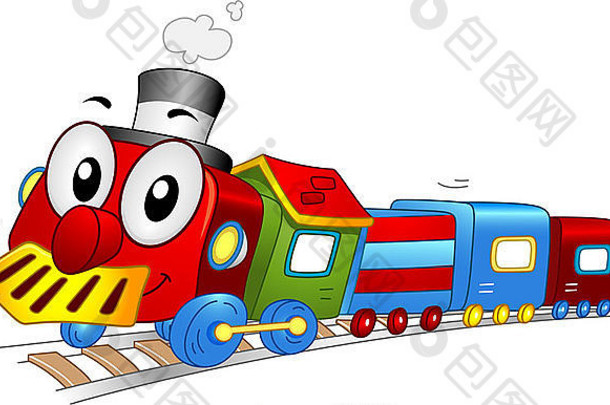插图玩具火车吉祥物