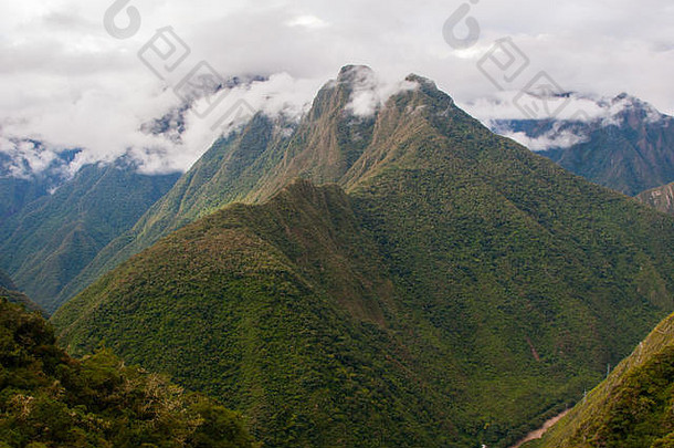 安第斯山脉山雾峰还小道秘鲁南美国