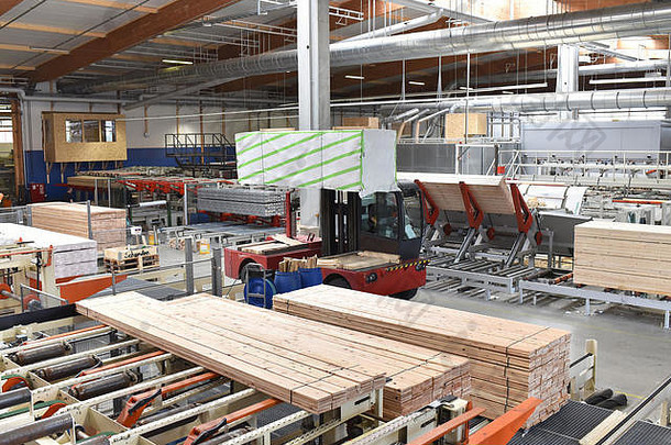工业植物锯木厂生产木董事会现代机器