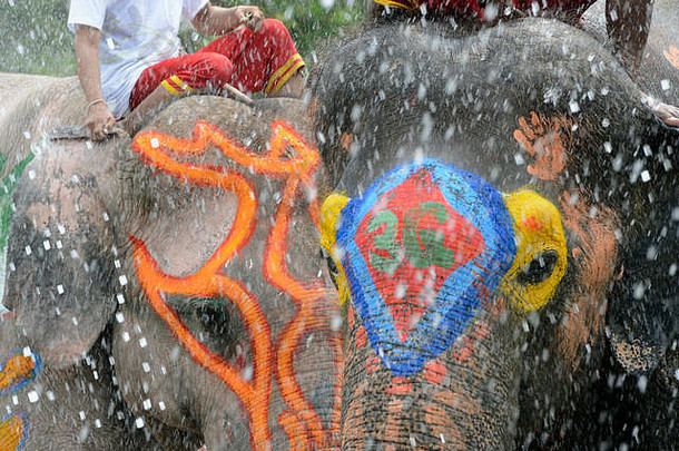 泰国新年或泼水节或水节，在泰国曼谷以北的大城府举行，位于东南亚。