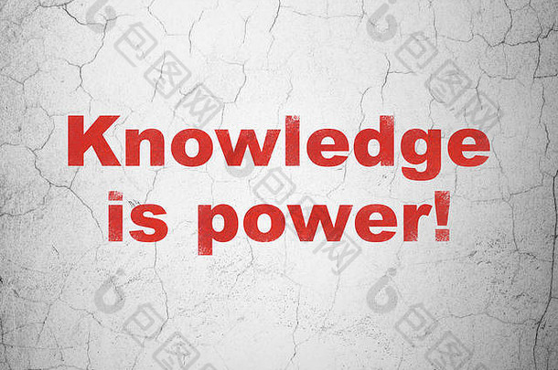 教育理念：知识就是力量！墙上背景