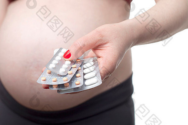 怀孕了女人持有药片