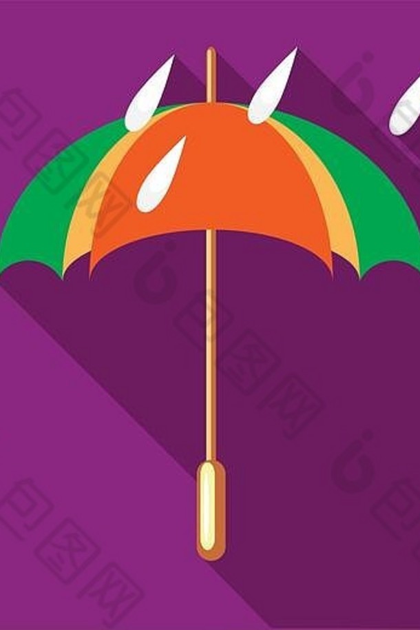 色彩斑斓的伞雨滴图标