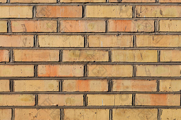 <strong>砖</strong>墙橙色颜色饱经风霜的纹理水泥节理
