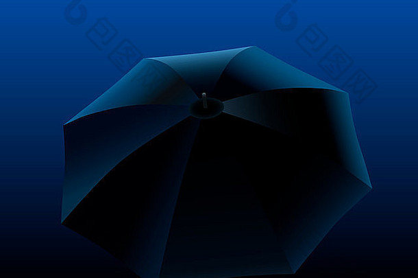 黑色的伞黑色的蓝色的梯度背景