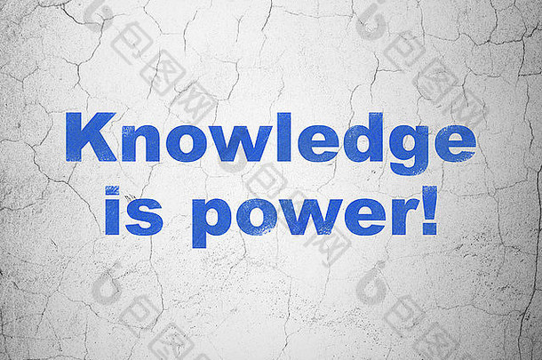 学习理念：知识就是力量！墙上背景