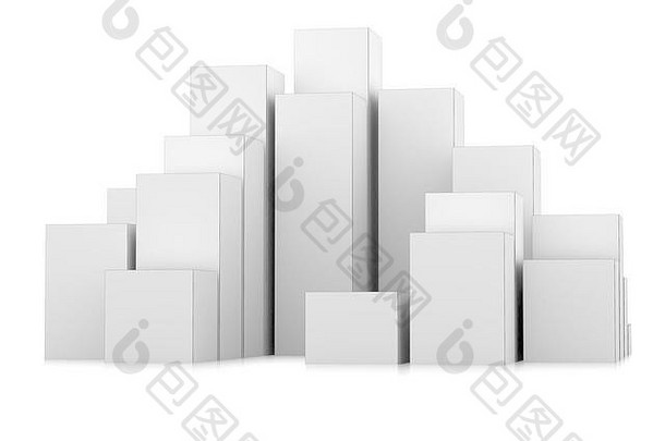 白盒的抽象三维图解