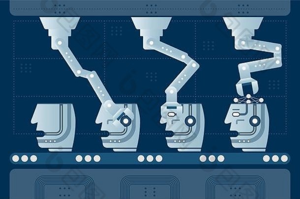机器人生产自动化过程输送机
