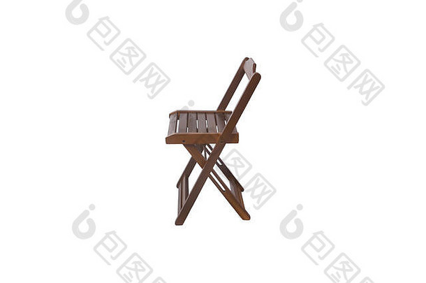 木椅。白色背景的物体