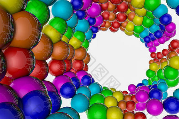 背景多色的球体摘要彩虹插图渲染