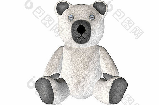 插图泰迪熊孤立的白色背景