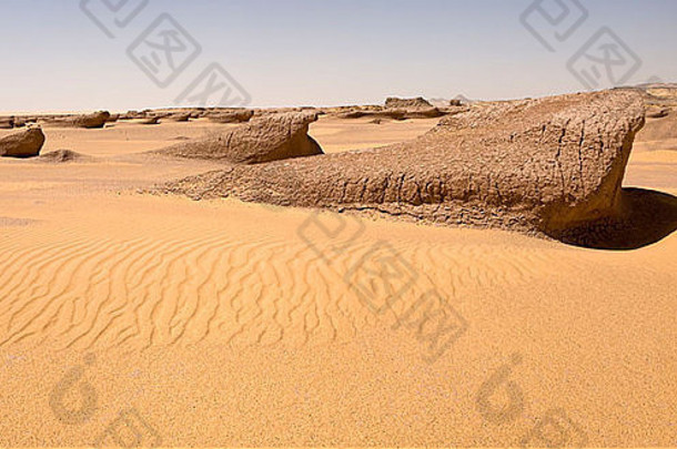 yardangs泥狮子中期一天太阳撒哈拉沙漠沙漠路线gilfkebir西方沙漠埃及