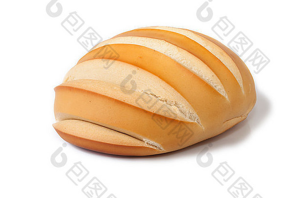 西班牙一公斤面包。在白色背景上隔离