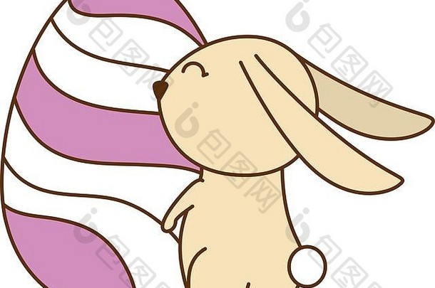 彩绘复活节彩蛋和兔子庆祝图标