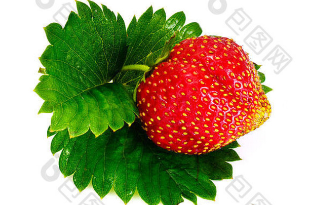 美味的甜蜜的草莓孤立的白色背景