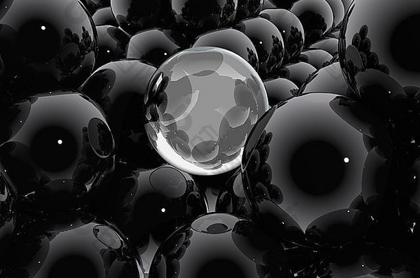 带球和气泡的抽象构图