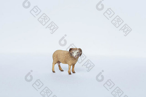 微型数字动物玩具塑料羊玩具白色