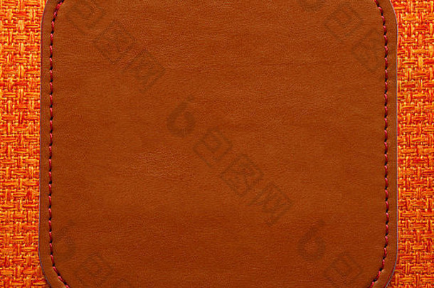空白皮革棕色（的）标签织物背景