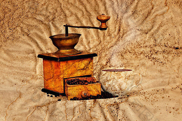 古董咖啡豆研磨机