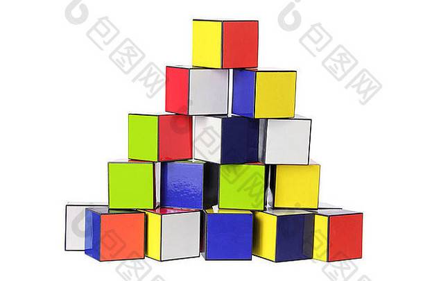 一叠彩色方块