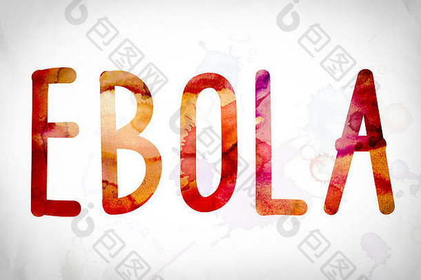 “埃博拉”这个词用水彩笔写在白皮书的背景概念和主题上。