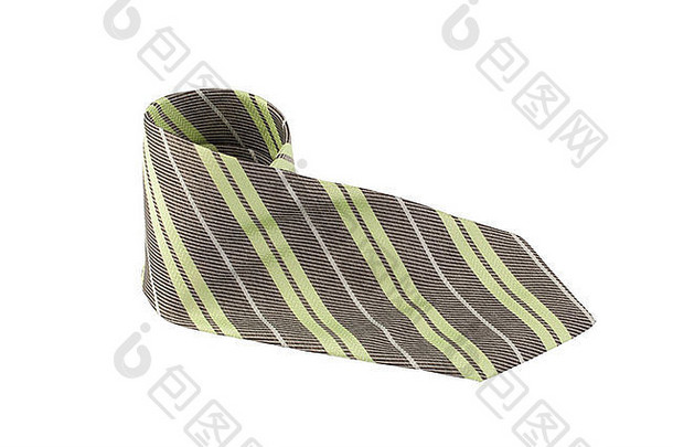 奢侈品色彩斑斓的领带孤立的白色背景