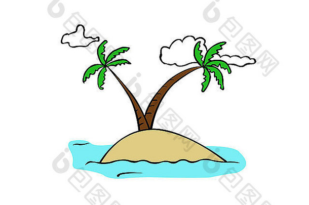 一个热带小岛的插图