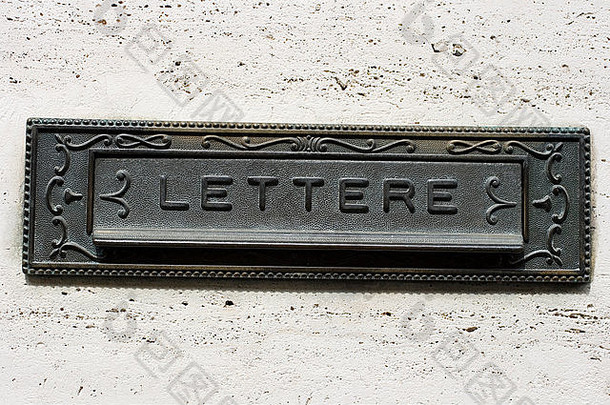 铁古董邮箱灰色的墙信写意大利