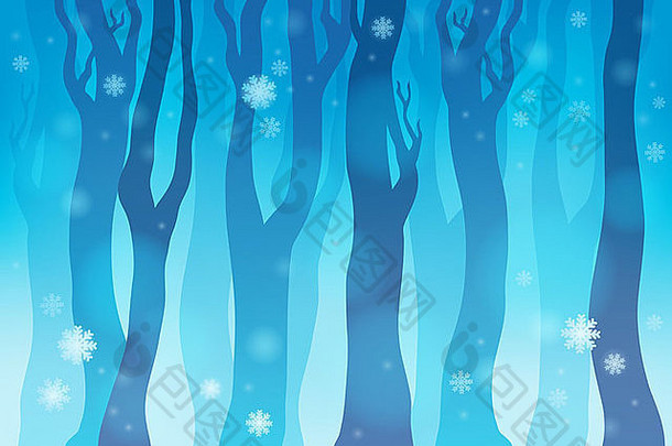 冬季森林主题图片1-图片插图。