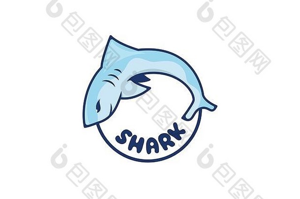 鱼鲨鱼标志设计