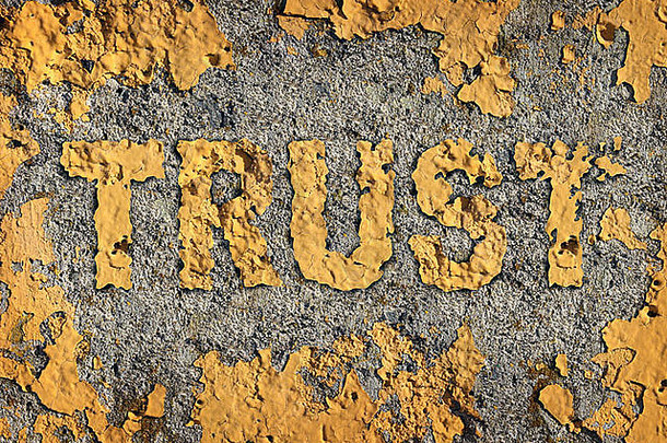 作为一种商业理念，在粗糙的水泥上涂上褪色的黄色开裂油漆，会导致信任的丧失和<strong>诚信</strong>的恶化