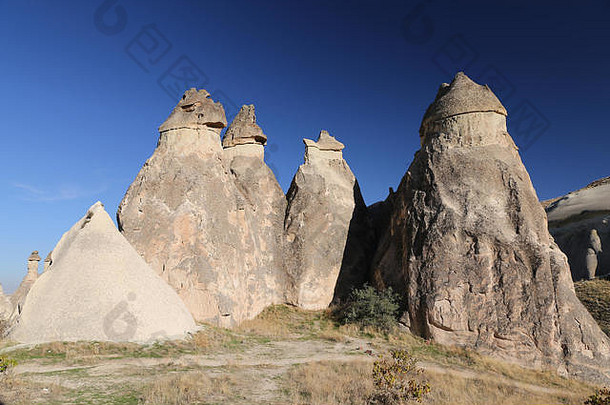 土耳其内瓦希尔市卡帕多西亚帕萨巴格僧侣谷的岩层