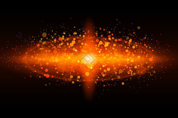明亮的橙色银河系设计插图