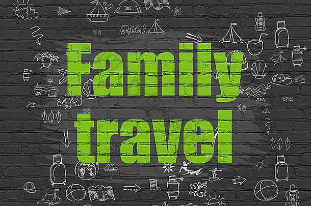 旅行概念家庭旅行墙背景